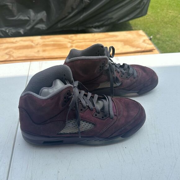 Nike Air Jordan Burgundy and Gray Sneakers - Picture 1 of 6